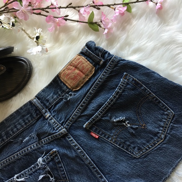 Levi’s 505 Vintage Distressed Jean Shorts Size 28 - Picture 3 of 8